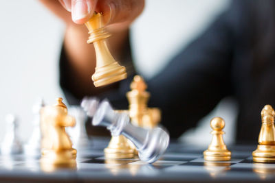 Close-up of chess pieces