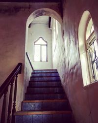 Low angle view of staircase in building