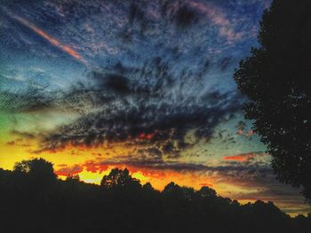 Scenic view of cloudy sky at sunset