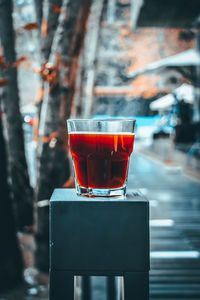 Close-up of coffee on table