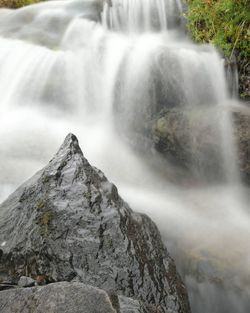 View of waterfall in forest