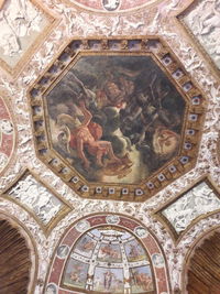 Low angle view of a ceiling of a temple