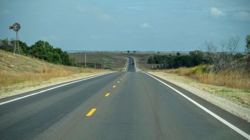 Surface level of country road along landscape