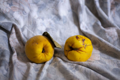 High angle view of fruits on table