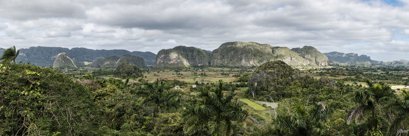 Scenic view of mountains against sky