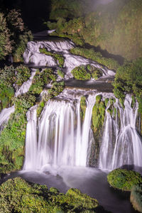 Scenic view of waterfall in forest