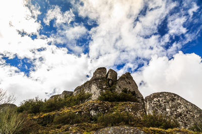 Low angle view of mountain against sky