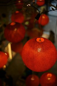 Close-up of christmas decoration hanging at market stall