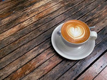 Coffee cup on table