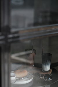 Close-up of wine glass on table