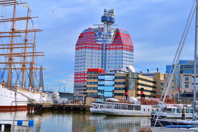 Boats in the harbor in gothenburg, sweden