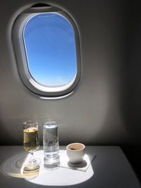  traveling business class with champagne