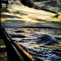 Dramatic sky over sea during sunset