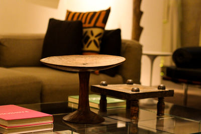 Close-up of empty chairs