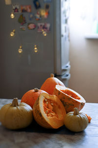 Close-up of pumpkin on table