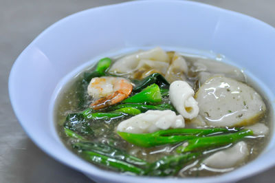 Close-up of soup in bowl