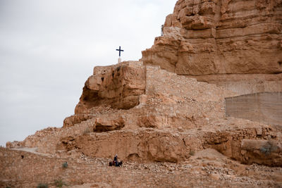 Low angle view of rock formation