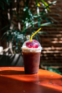 Close-up of drink on table