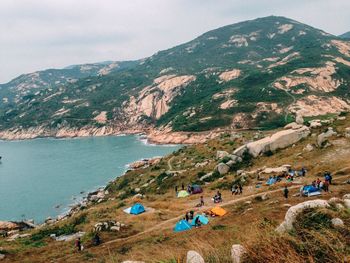 Scenic view of mountains against sky