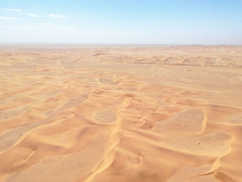 Scenic view of beach against clear sky