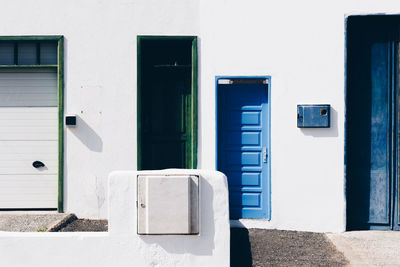 Closed door of building