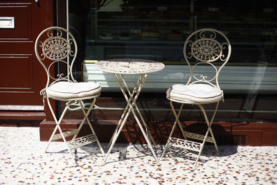 Empty chairs and tables