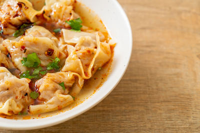 Close-up of food in bowl on table