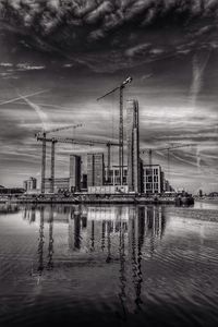 Reflection of buildings in water