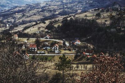 High angle view of townscape