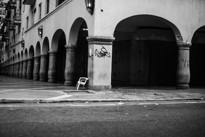 View of abandoned building in city