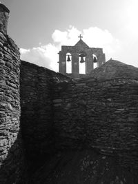 Low angle view of temple against sky