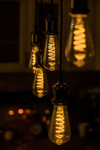 Close-up of illuminated light bulb