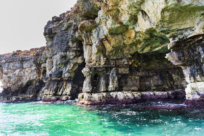 Rock formations by sea