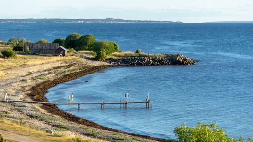 High angle view of sea against sky