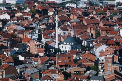 High angle shot of townscape