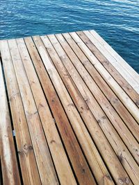 High angle view of pier over sea