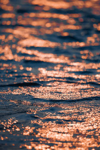 Full frame shot of water during sunset