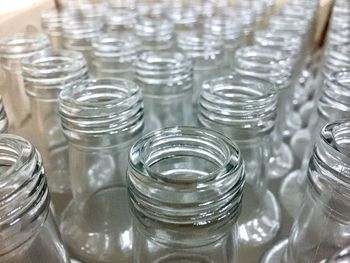 Close-up of glass bottles