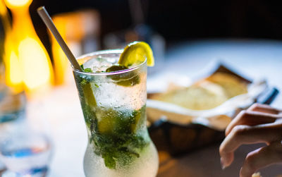 Close-up of drink on table