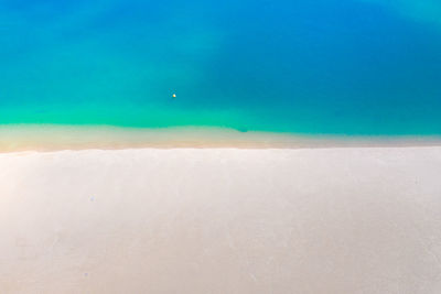 Scenic view of beach against blue sky