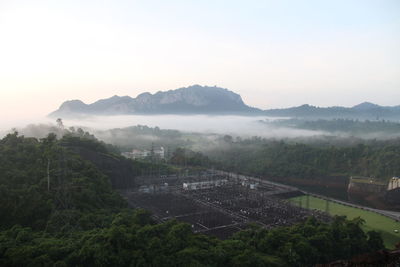 High angle view of landscape against sky