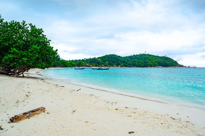 Scenic view of beach against sky