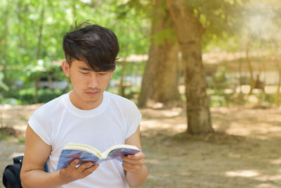 Young man looking at camera