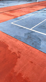 High angle view of tennis court