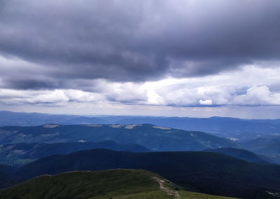 Scenic view of dramatic landscape against sky