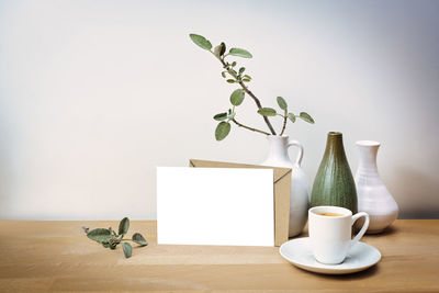 Potted plant on table