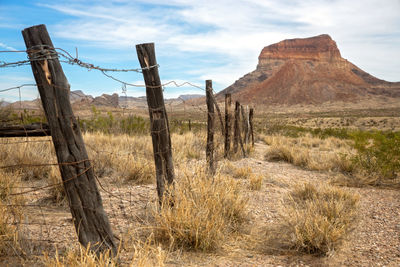 Scenic view of arid landscape against sky