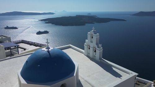 High angle view of sea against sky