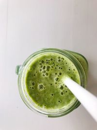 Close-up of drink against white background