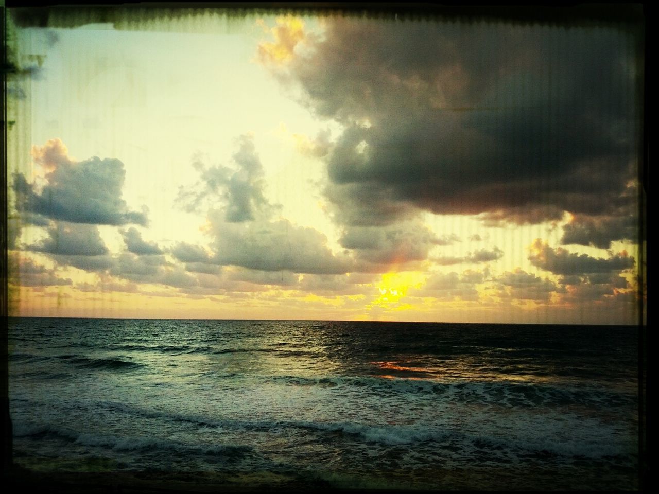 sea, horizon over water, water, scenics, sunset, transfer print, sky, beauty in nature, tranquil scene, tranquility, auto post production filter, cloud - sky, nature, waterfront, idyllic, cloud, orange color, cloudy, seascape, beach